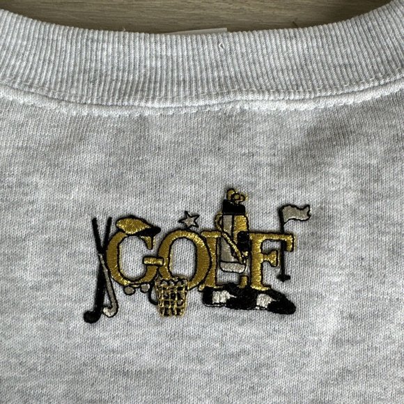 Vintage Mens Golf Crewneck Knit Sweater Fruit Of The Loom Size L Made USA - Picture 10 of 10